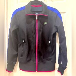 Nike Black Jacket with Blue and Pink Trim